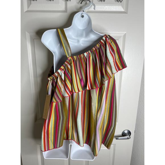 Rachel Roy Women's Off-Shoulder Ruffle Blouse Multicolor Stripe NEW ~ Size 3X - Picture 4 of 6